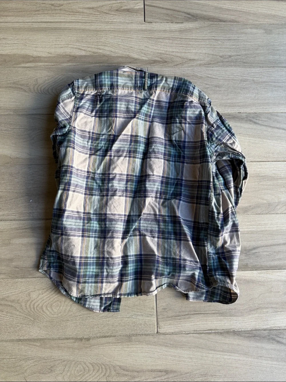 Banana Republic Plaid Button-Down Shirt - Blue, Green & Cream